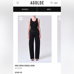 Agolde Criss Cross Jean in Black size 30